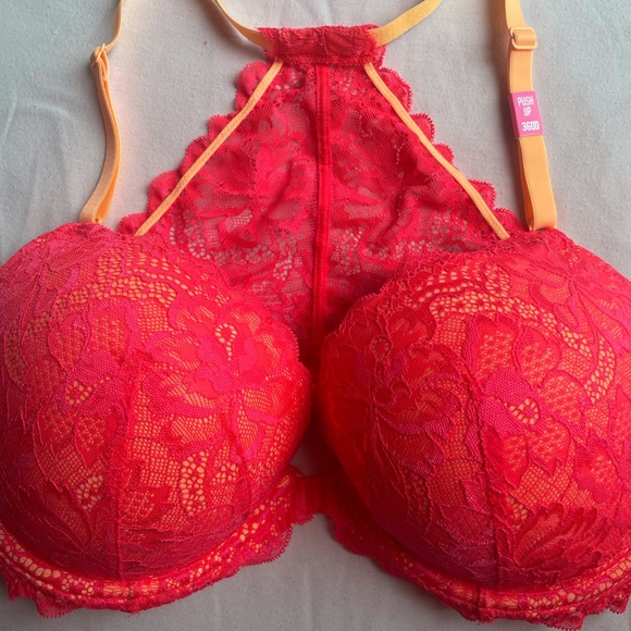 PINK Victoria’s Secret Push Up Bra - Lace 36 DD - Picture 1 of 4